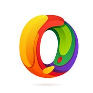 O letter volume colorful logo with splash N2
