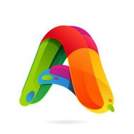 Letter A volume colorful logo with splash N2