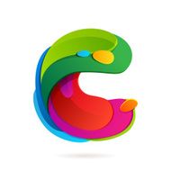 C letter volume colorful logo with splash N2