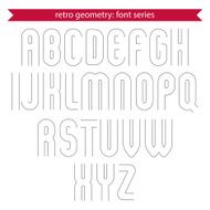 Double delicate retro characters set vector uppercase letters