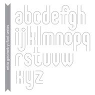 Double delicate line retro characters set vector lowercase N2