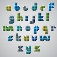 Colorful glossy geometric smooth comic font lowercase letters N2