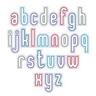 Light geometric font with outline Vector modern capital letters