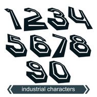 3d vector retro font with visual rotation effect massive doodle