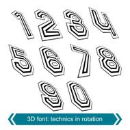 Trendy dimensional shift numbers with rotation effect creative