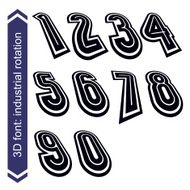 Trendy dimensional shift numbers with rotation effect creative N2