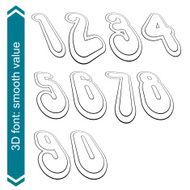 3d retro numbers in rotation stylish vector numeration design