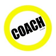 COACH black stamp text on white N2