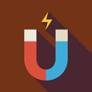 Flat Magnet Illustration with long Shadow