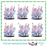 Visual puzzle - Find two identical images of crystal