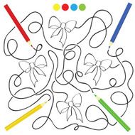 maze game and coloring activity page for kids
