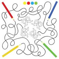 maze game and coloring activity page for kids N2