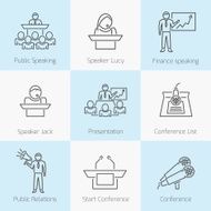 Set of public speaking icons