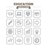 Education linear icons set Thin outline signs Vector N3