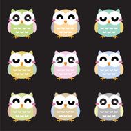 Cute owls set