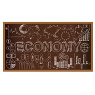 School board doodle with ecomony symbols Vector illustration N2