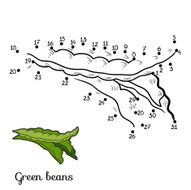 Coloring book fruits and vegetables (green beans) N2