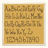 Hand -drawn alphabet letters and numbers