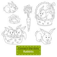 Connect the dots (farm animals set rabbits family) N2