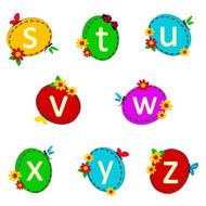 alphabet oval from S to Z