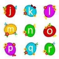 alphabet oval from J to R