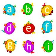 alphabet oval from A to I