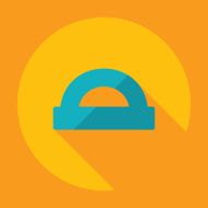 Flat modern design with shadow protractor N2