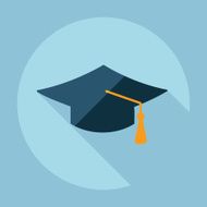 Flat modern design with shadow square academic cap
