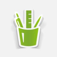 realistic design element stationery tools N5
