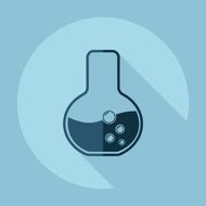 Flat modern design with shadow chemical flask