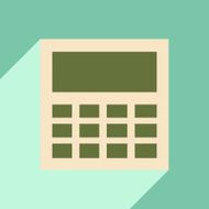 Flat with shadow icon and mobile application calculator