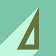 Flat with shadow icon and mobile application ruler