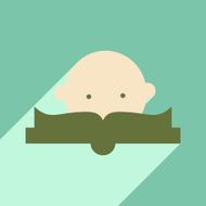 Flat with shadow icon and mobile application learner