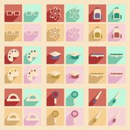 Flat with shadow concept and mobile application education N3