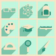 Flat with shadow concept and mobile application education N4