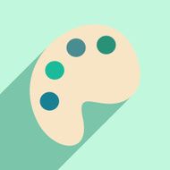 Flat with shadow icon and mobile application palette