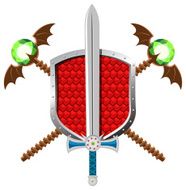 Fantasy Set with Shield Sword nd Magic Staffs