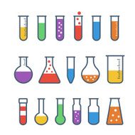 Chemical test tubes icons N2