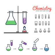 Chemical test tubes icons N4