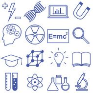 Science and Education Flat Line Icons Vector illustration