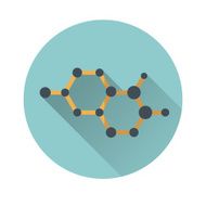 The atomic model icon flat style
