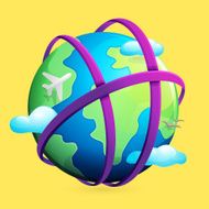 H letter logo and Earth