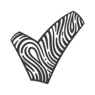 Fingerprint V letter logo and a checkmark