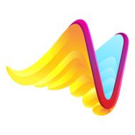 V letter wing logo