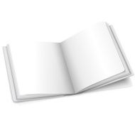 Blank white vector opened book or photo album for your