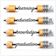 Education And Learning With Carve Lead Pencil Step Infographic Diagram