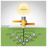 Education And Learning Subject Tree Root Step Infographic Diagram