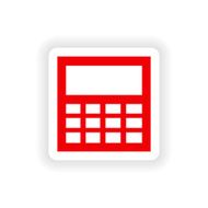 icon sticker realistic design on paper calculator