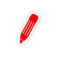 icon sticker realistic design on paper pencil