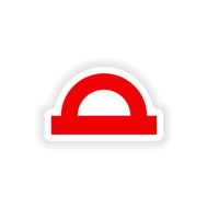 icon sticker realistic design on paper protractor